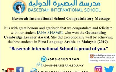 Baseerah International School Congratulatory Message !